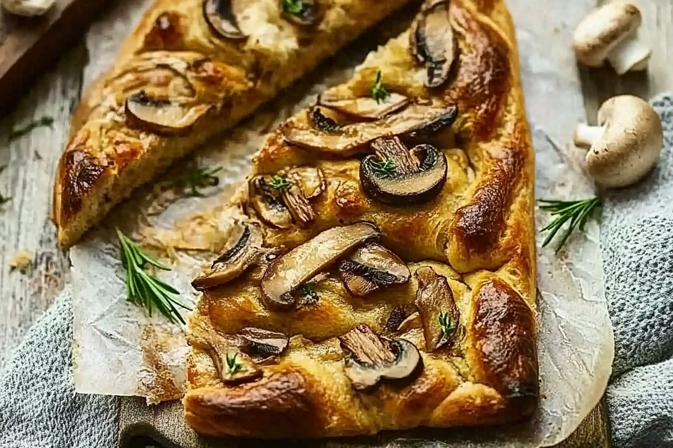 Focaccia z pleurotkami