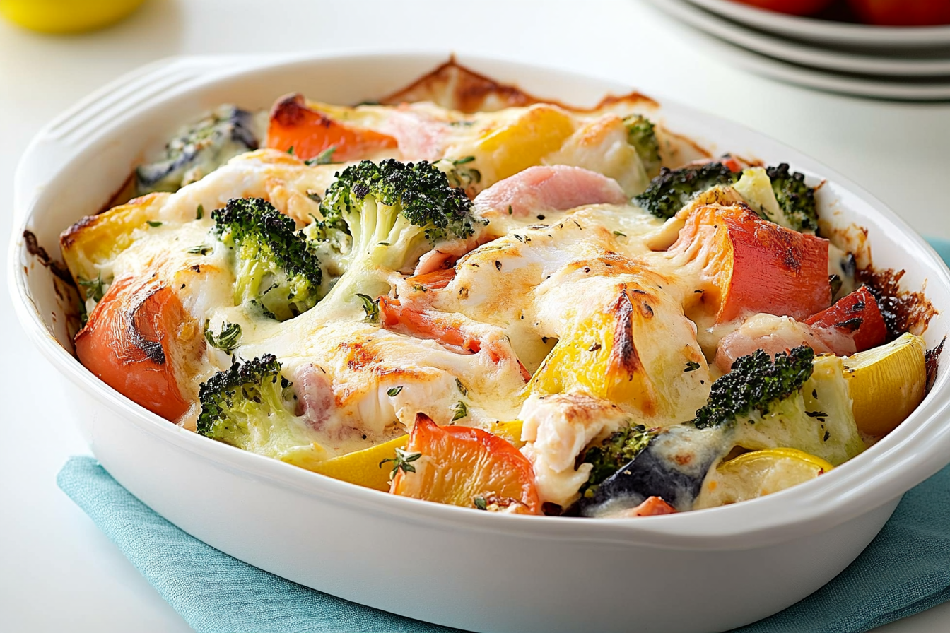 Gratin warzywny Alfredo z goberge