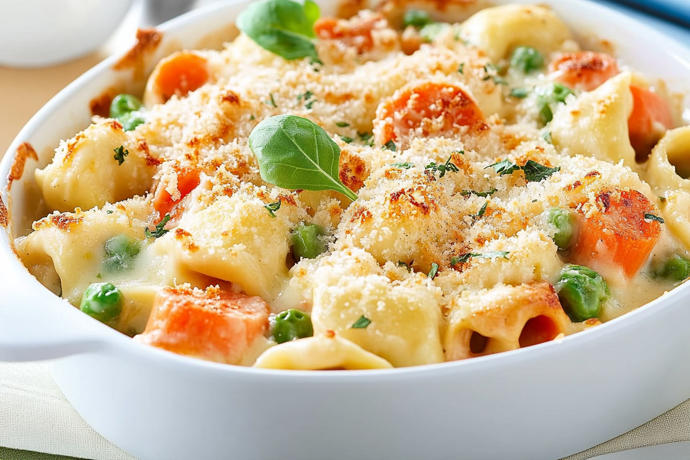 Gratyn z tortellini i warzywami