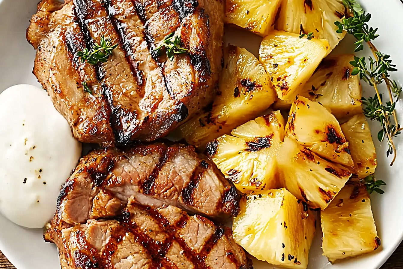 Grillowane wieprzowina z ananasem