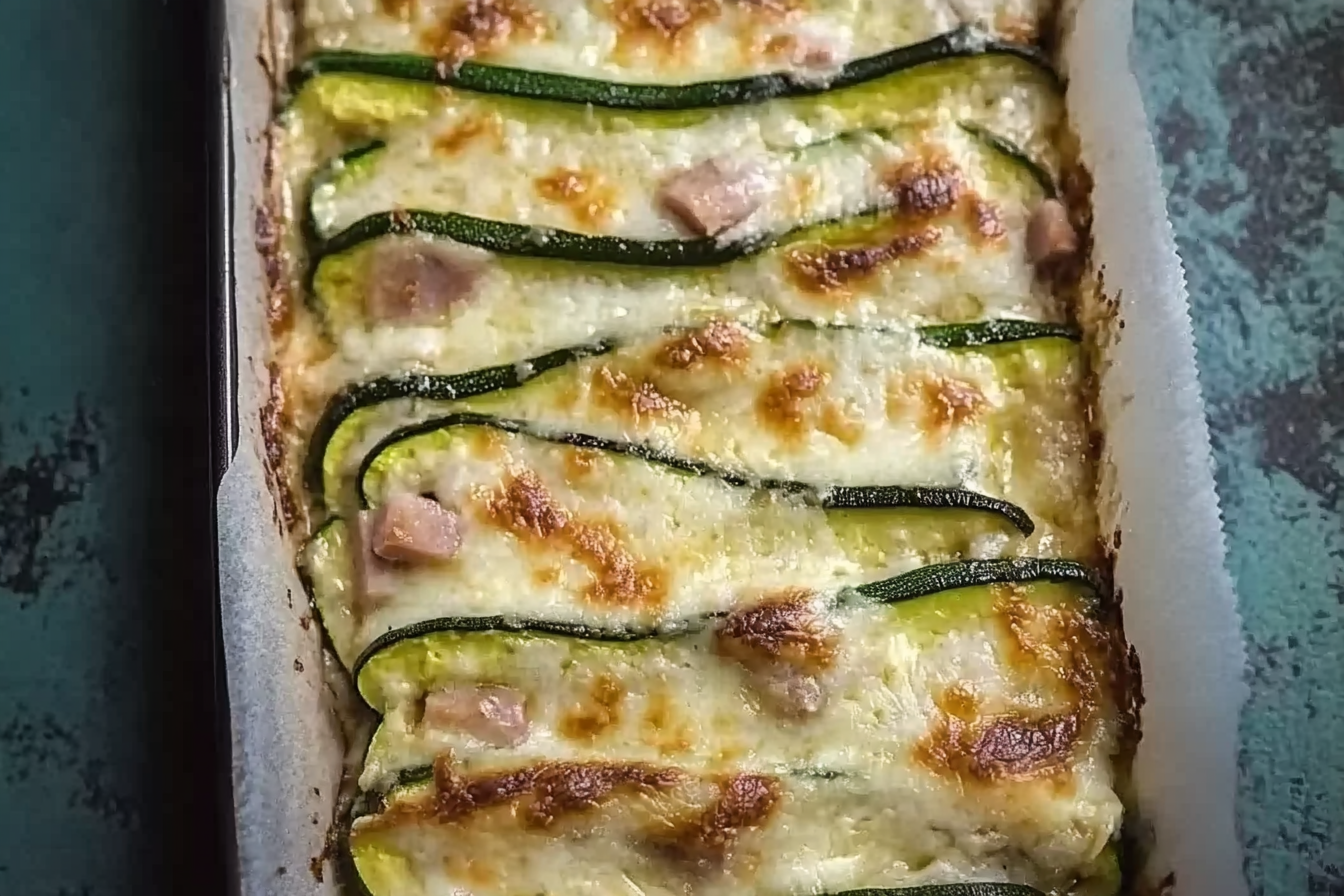 Lasagne z cukinii z szynką