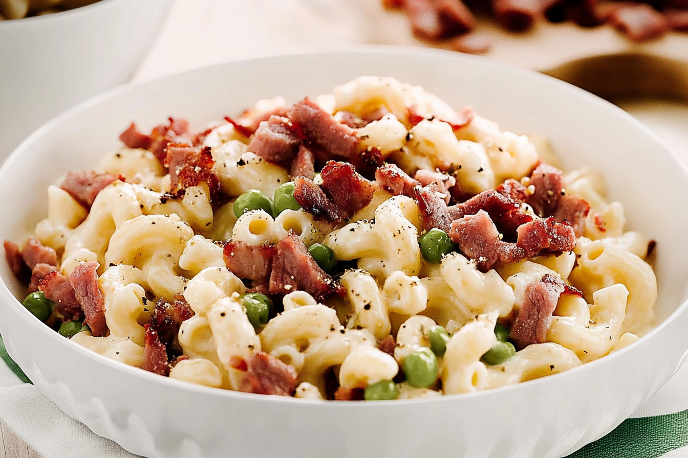 Makaron Alfredo ze smoked meat
