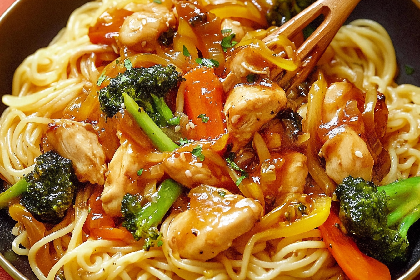 Makaron z warzywami stir-fry