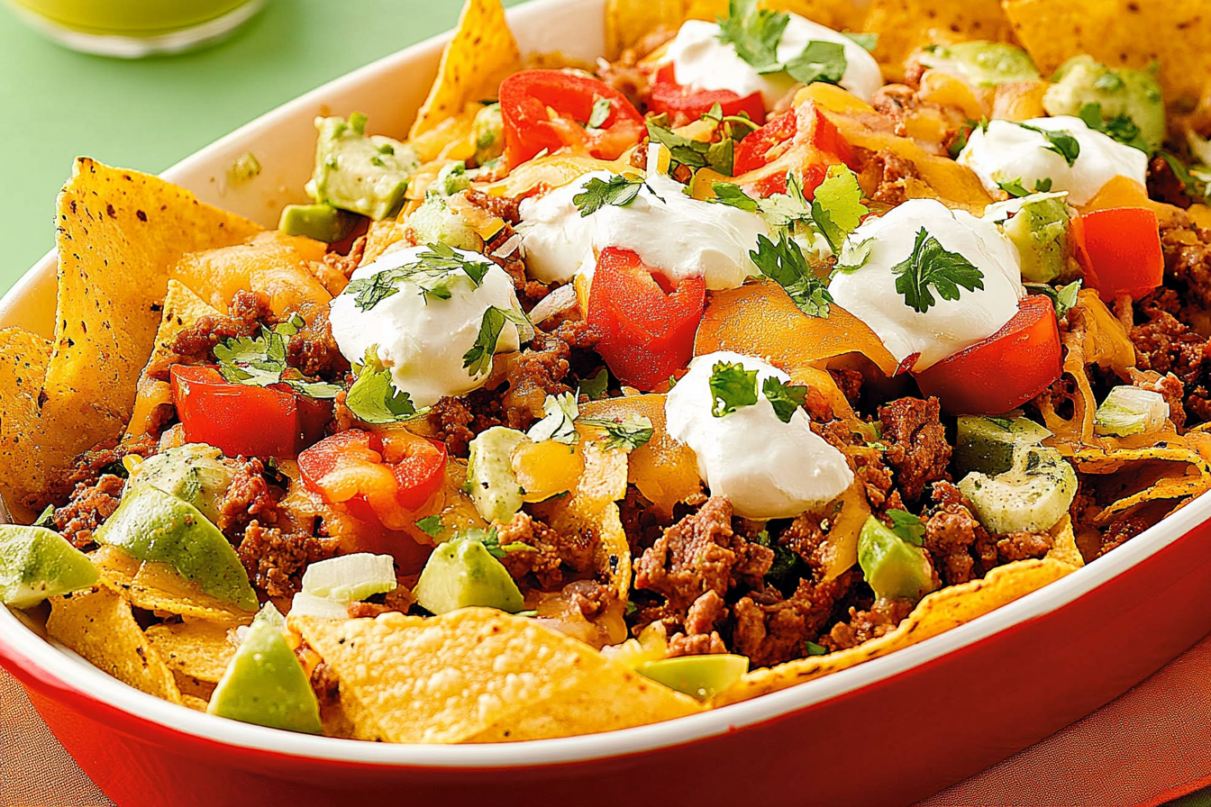 Nachos z wołowiną i warzywami