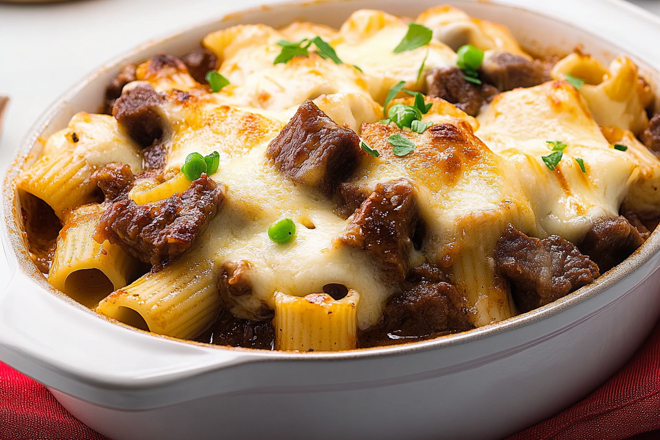 Rigatoni z wołowiną po poutine