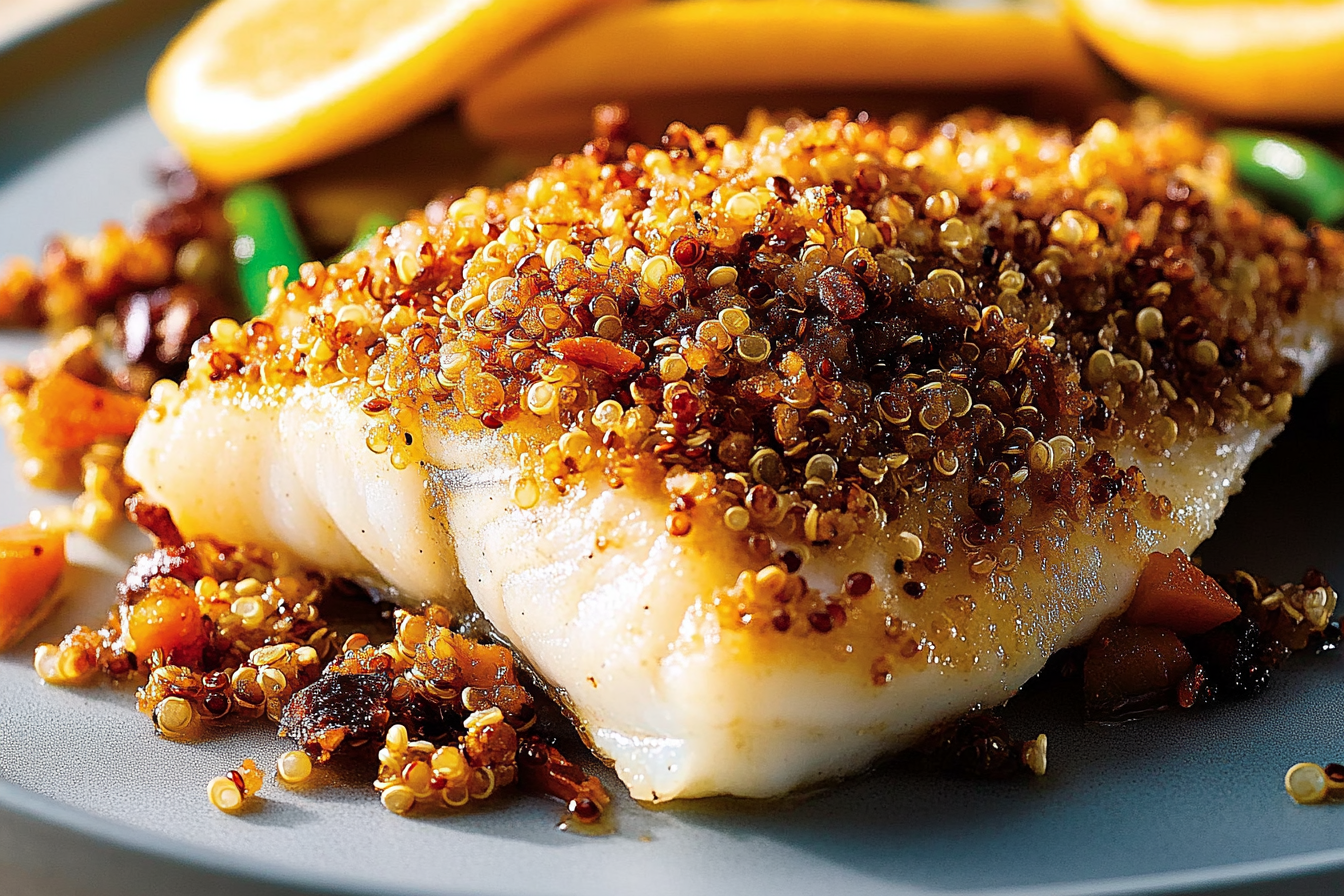 Ryba w panierce z quinoa