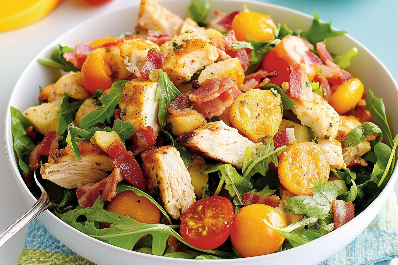 Sałatka Panzanella z kurczakiem