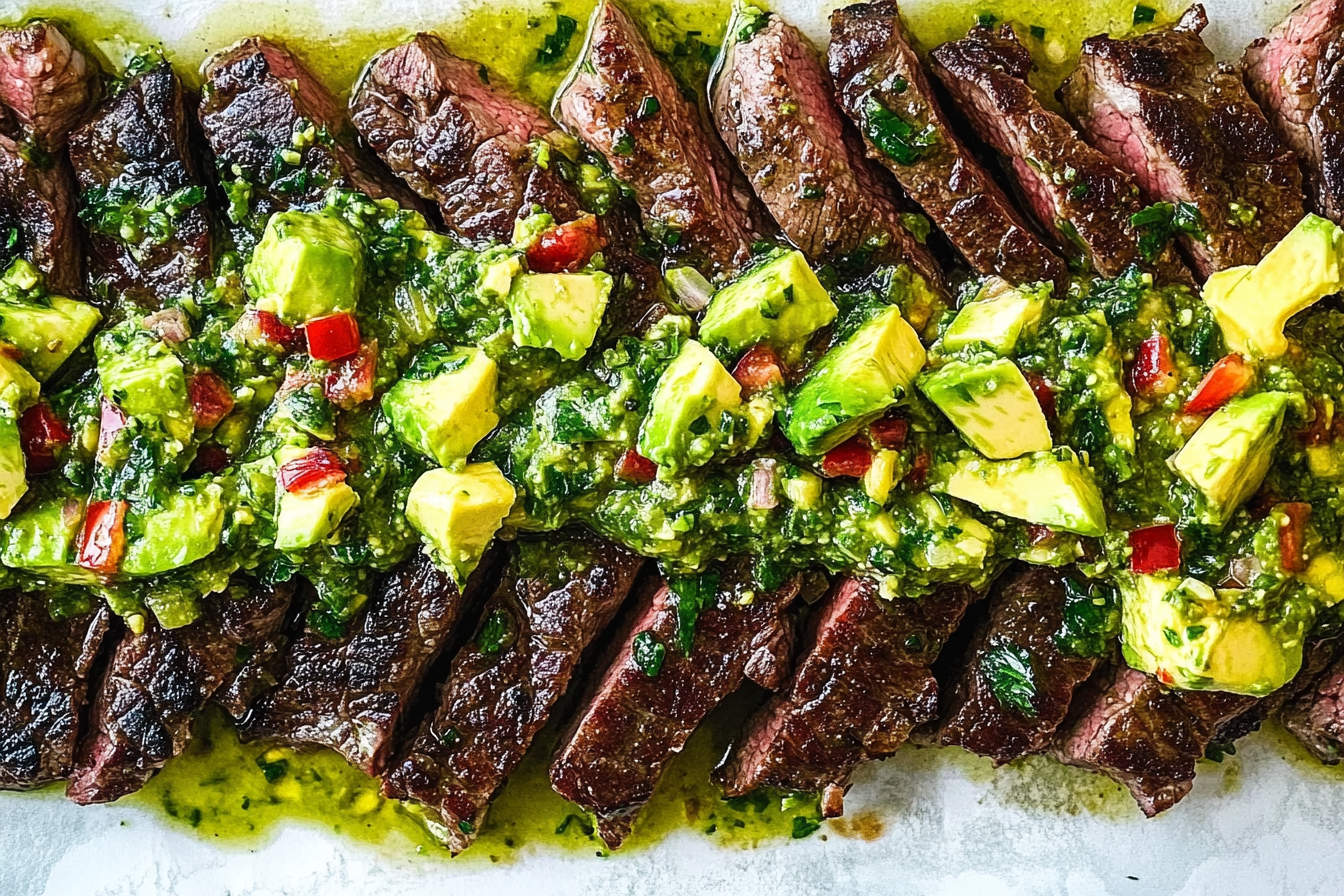 Stek z chimichurri i awokado