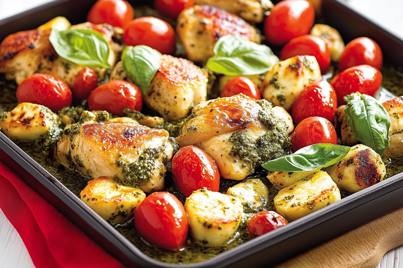 Udka z pesto, pomidorami i halloumi
