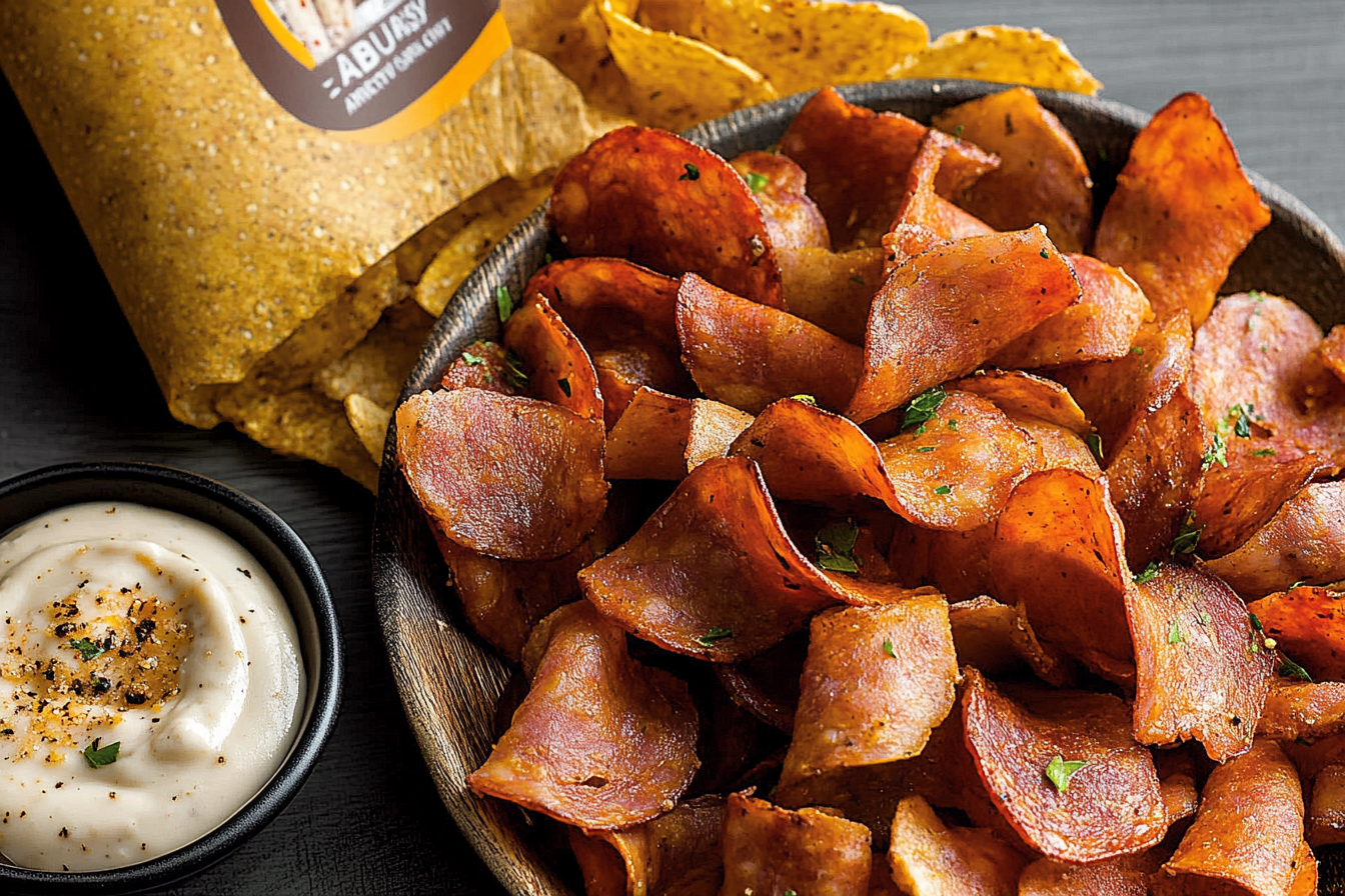 Chipsy z kiełbasą w air fryer