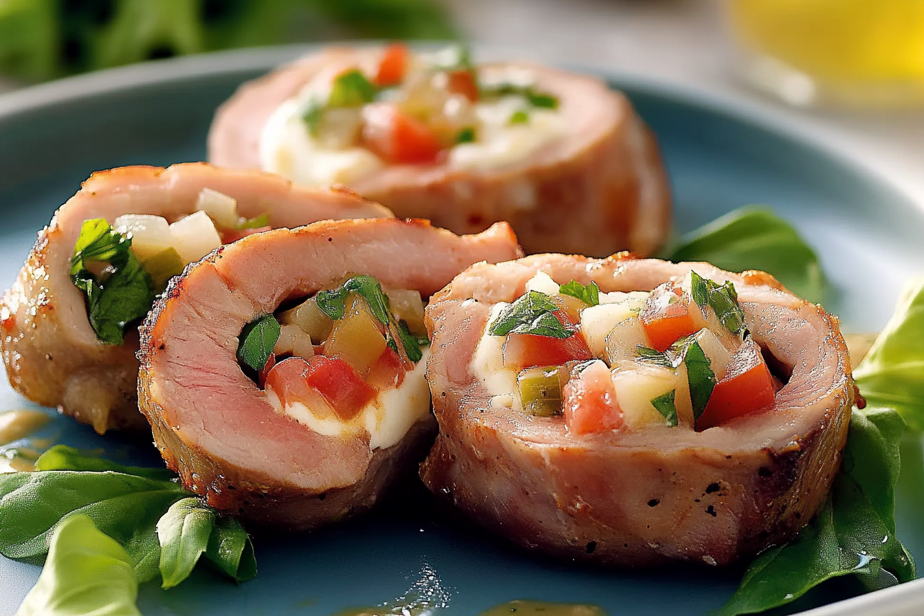 Faszerowany filet wieprzowy z mozzarellą