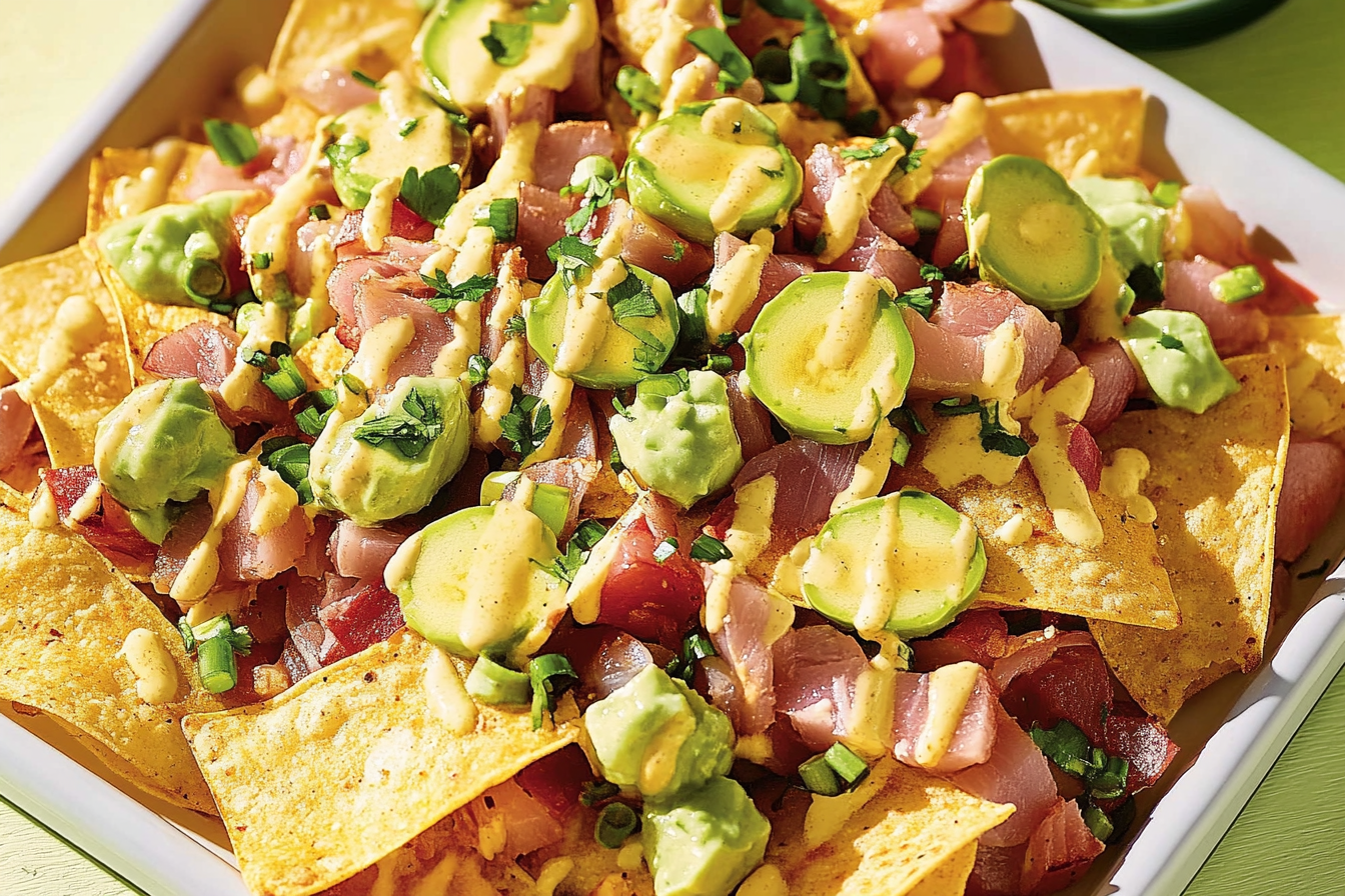 Nachos z tuńczyka marinowanego
