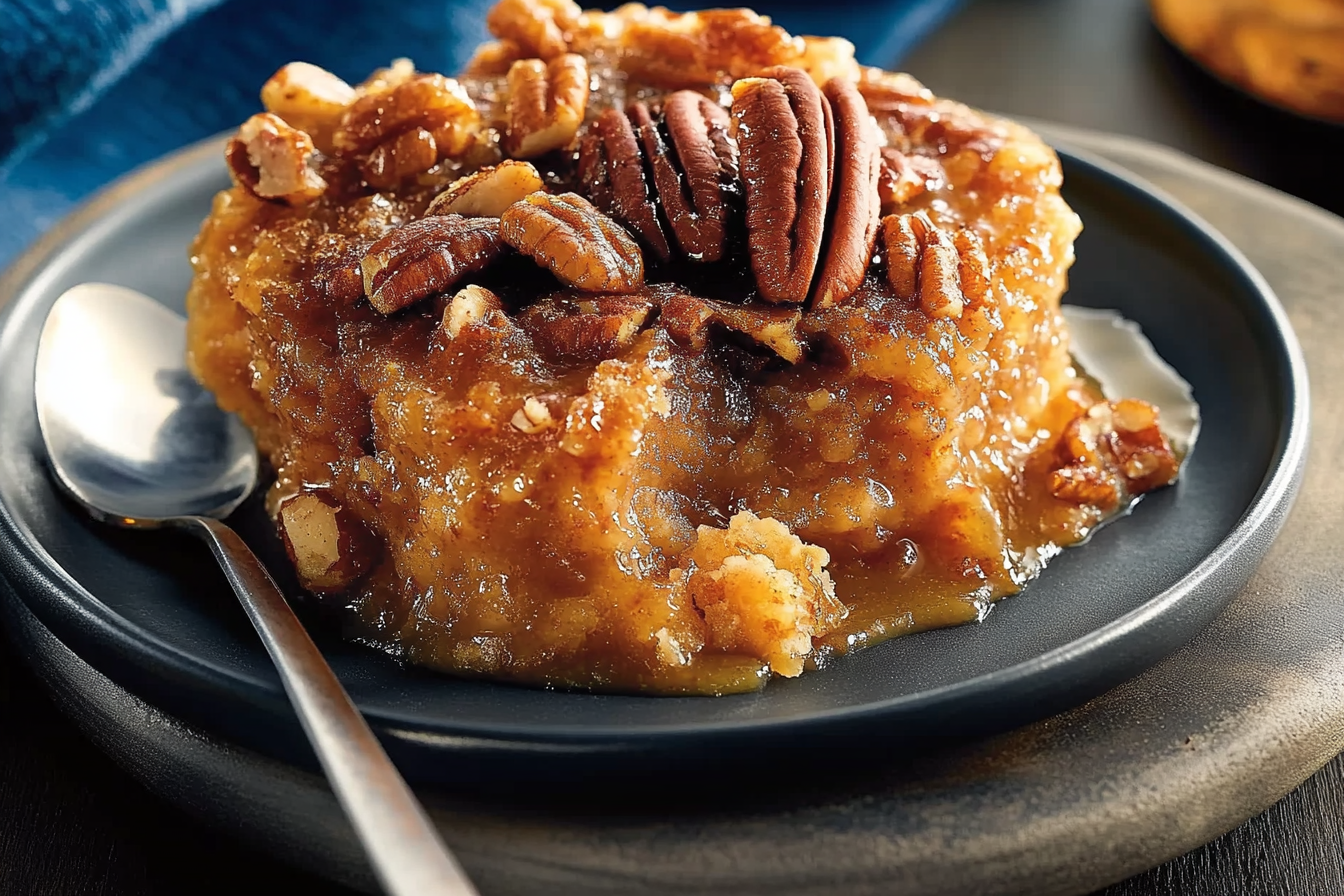 Pudding chômeur z orzechami pekan
