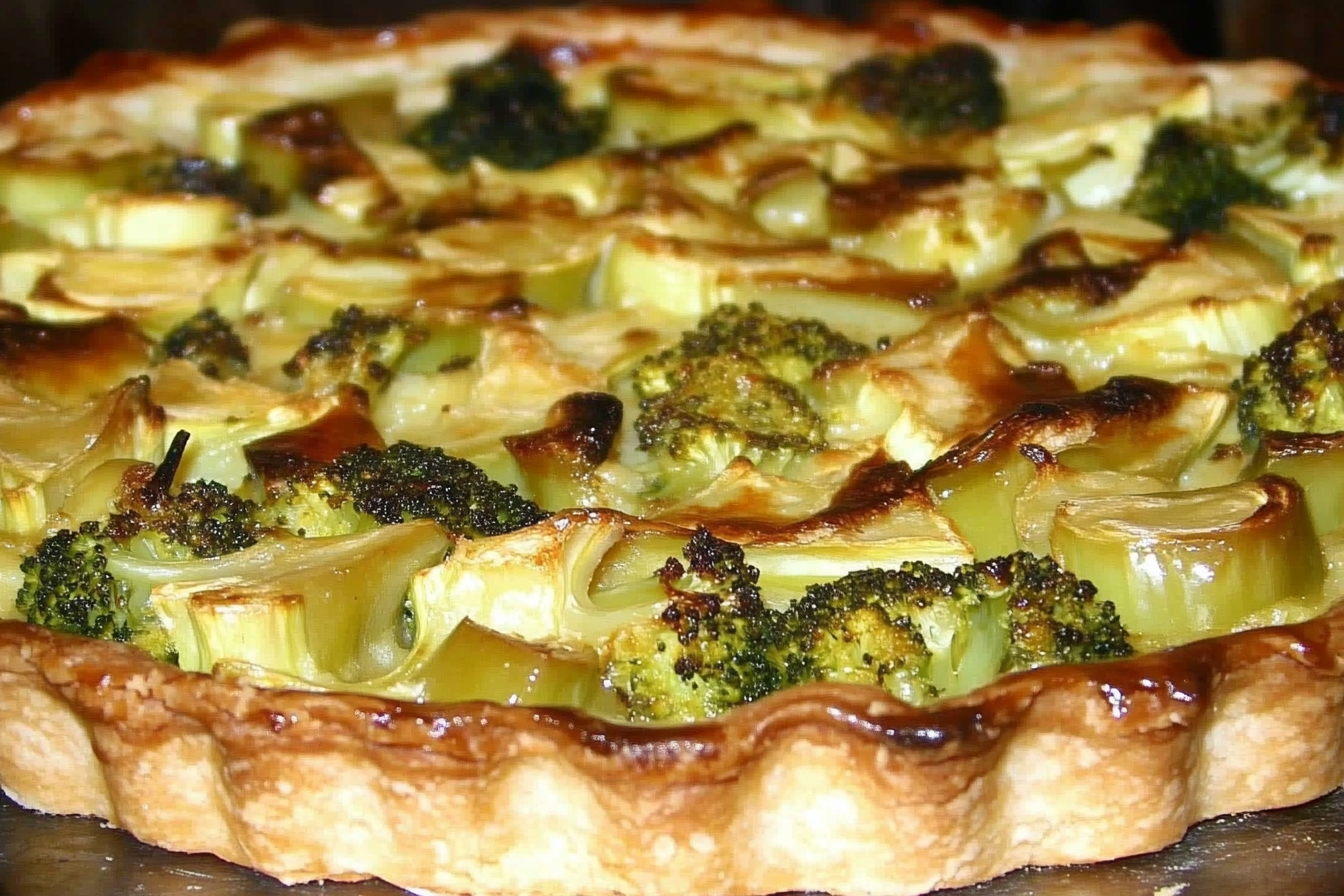Tarta z porów i brokułów