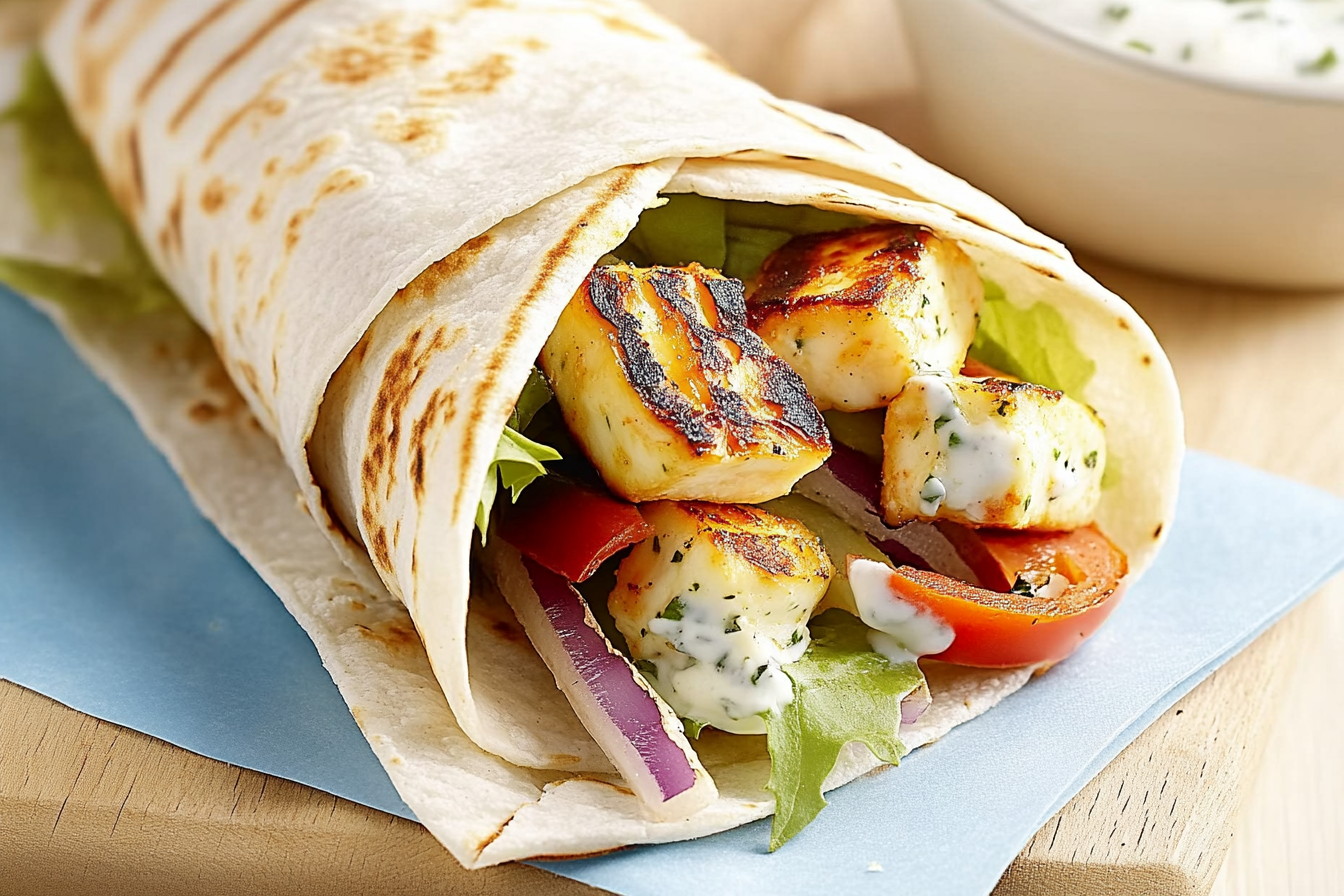 Wrapy wegetariańskie z halloumi
