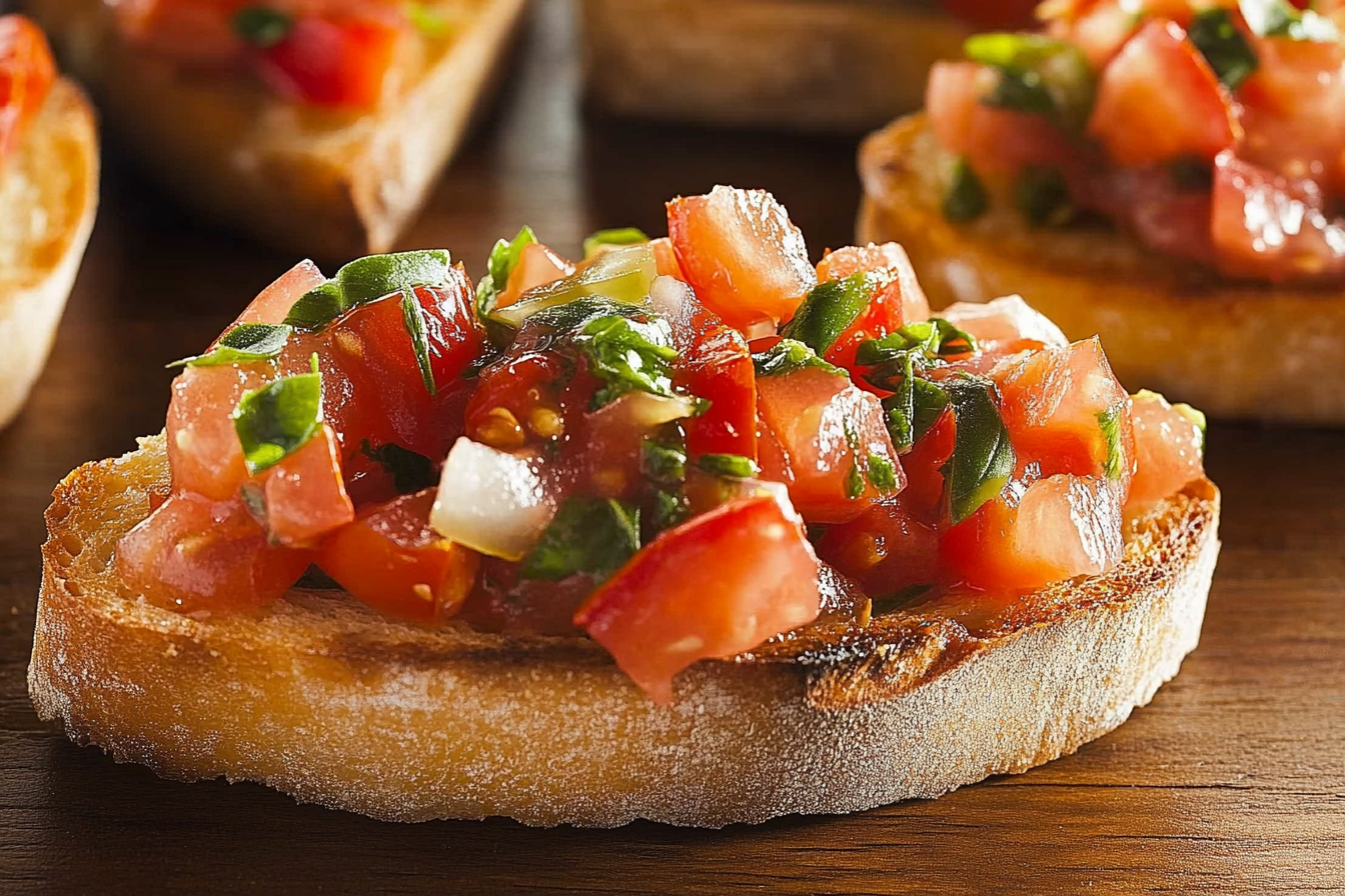 Bruschetta z pomidorami i bazylią