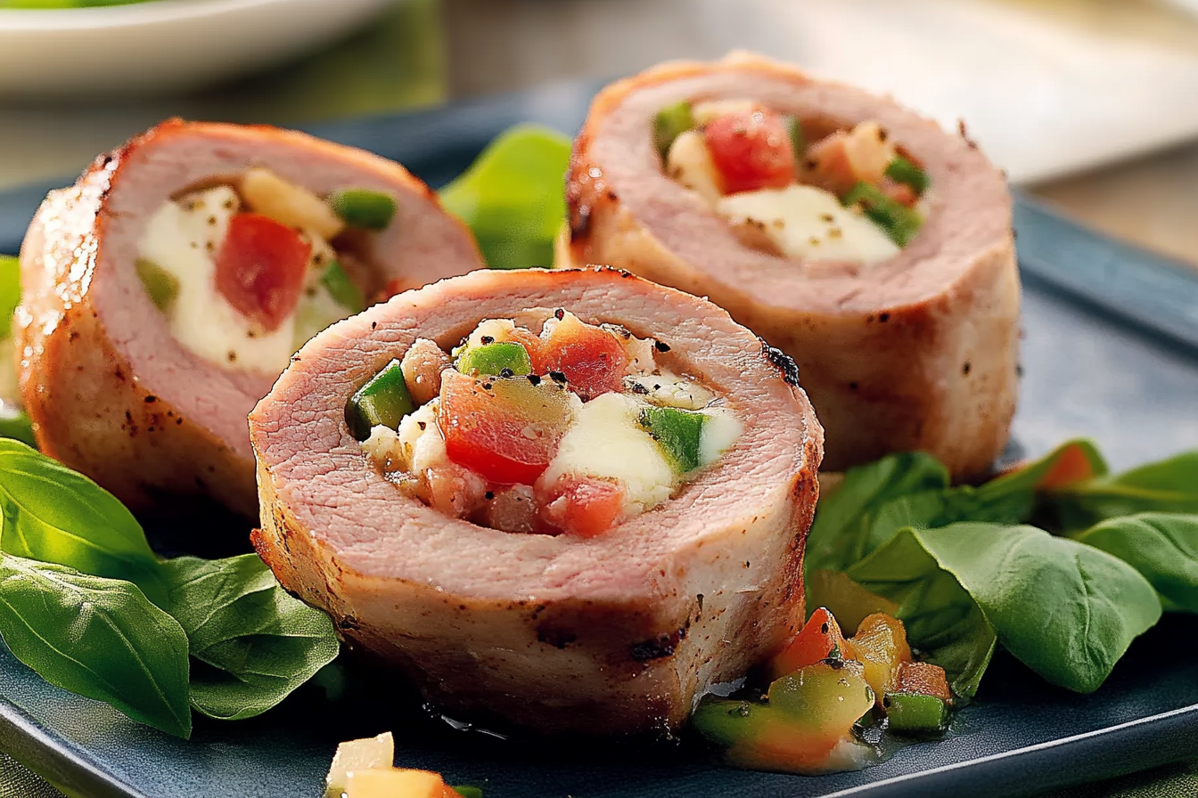 Faszerowany filet wieprzowy z mozzarellą