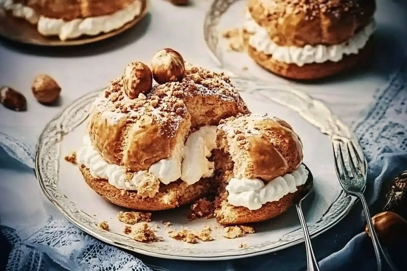 Korona choux z chantilly i karmelem
