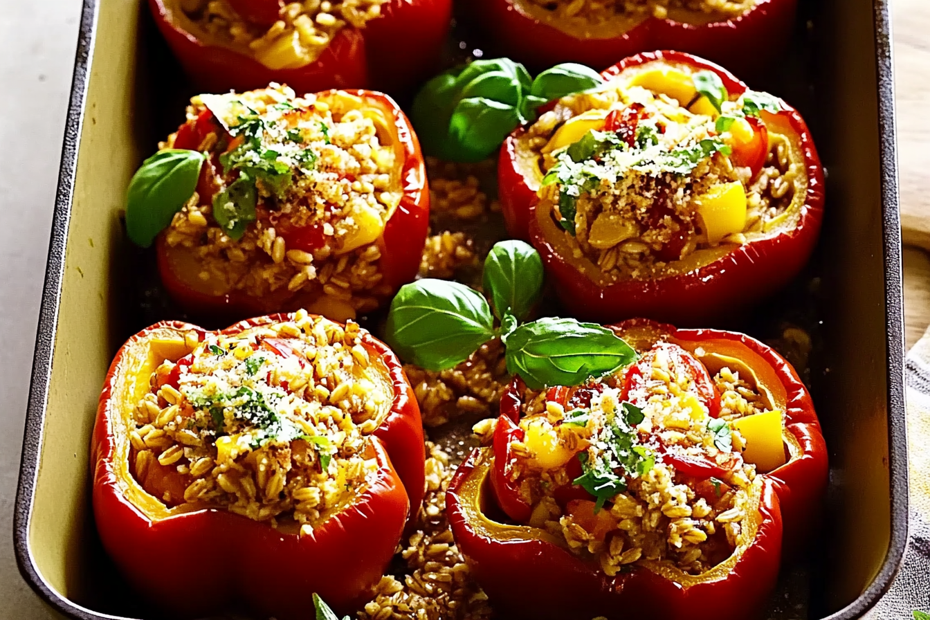 Papryki nadziewane farro