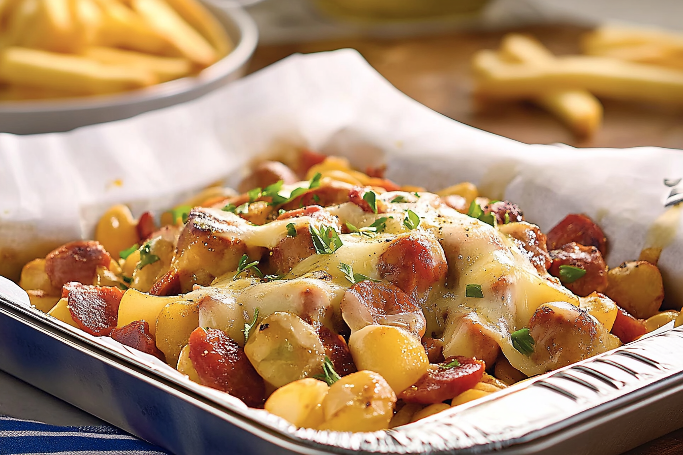 Poutine z raclette na grillu