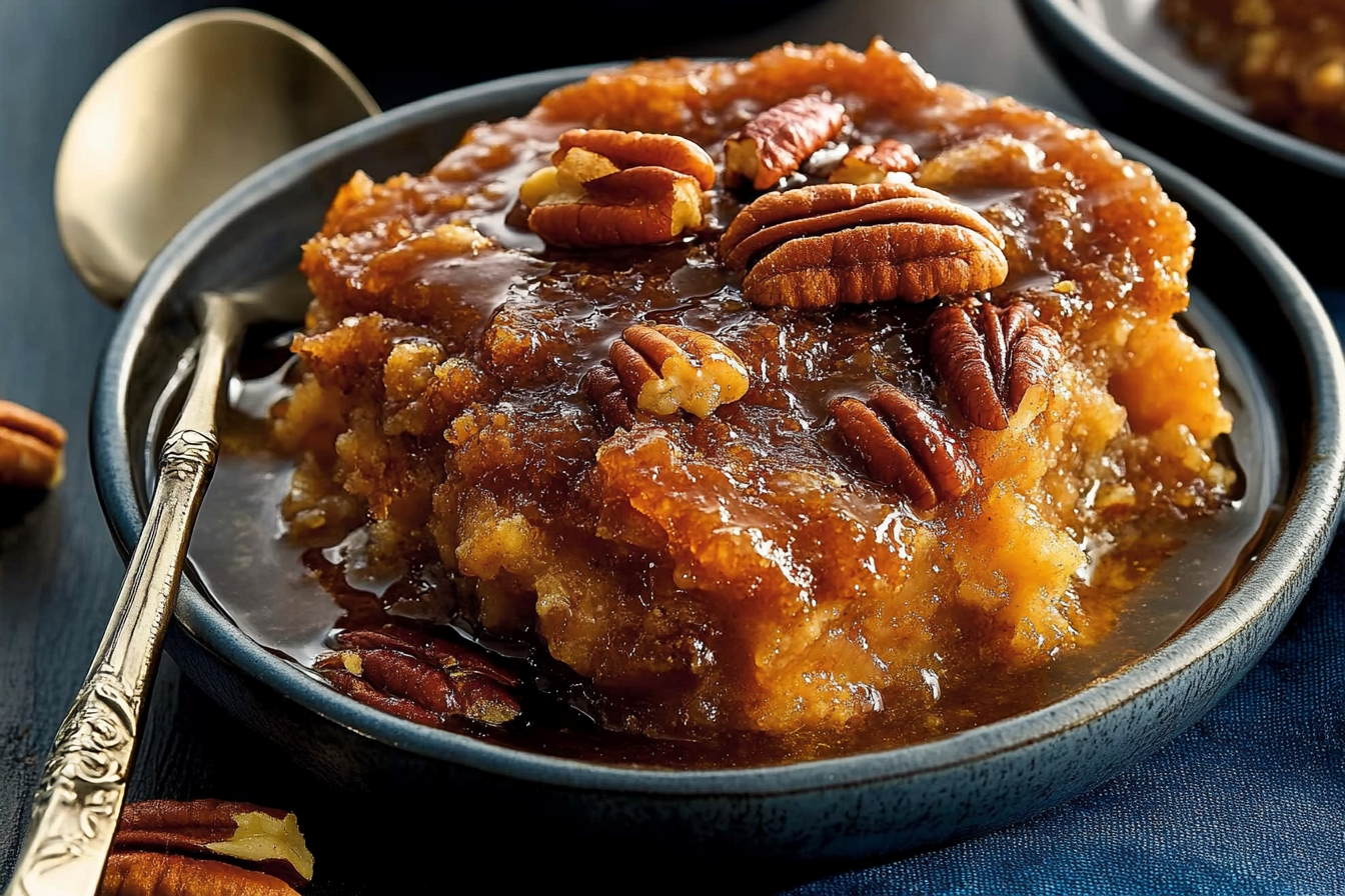 Pudding chômeur z orzechami pekan