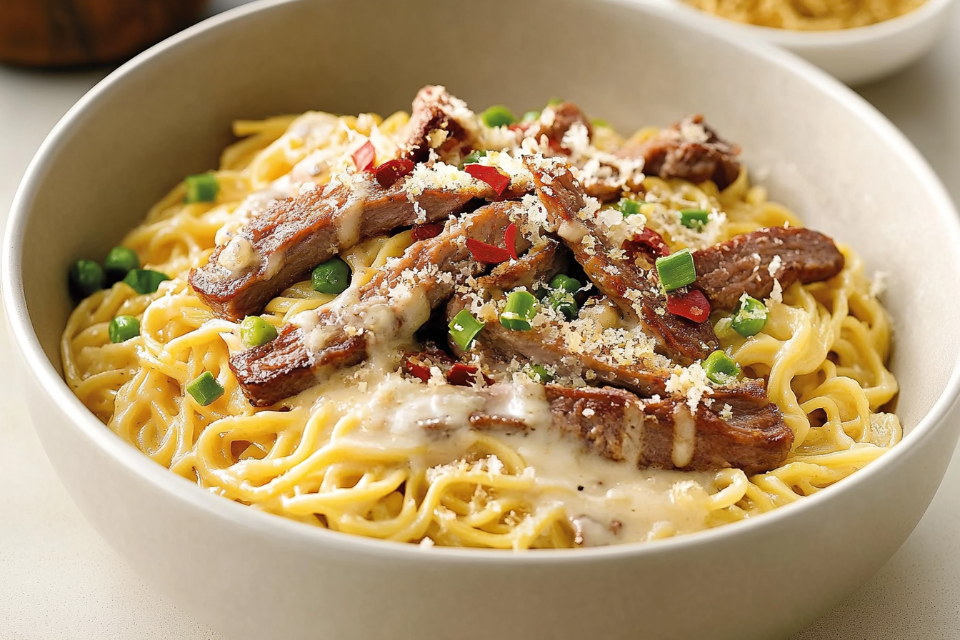 Ramen carbonara z kremem