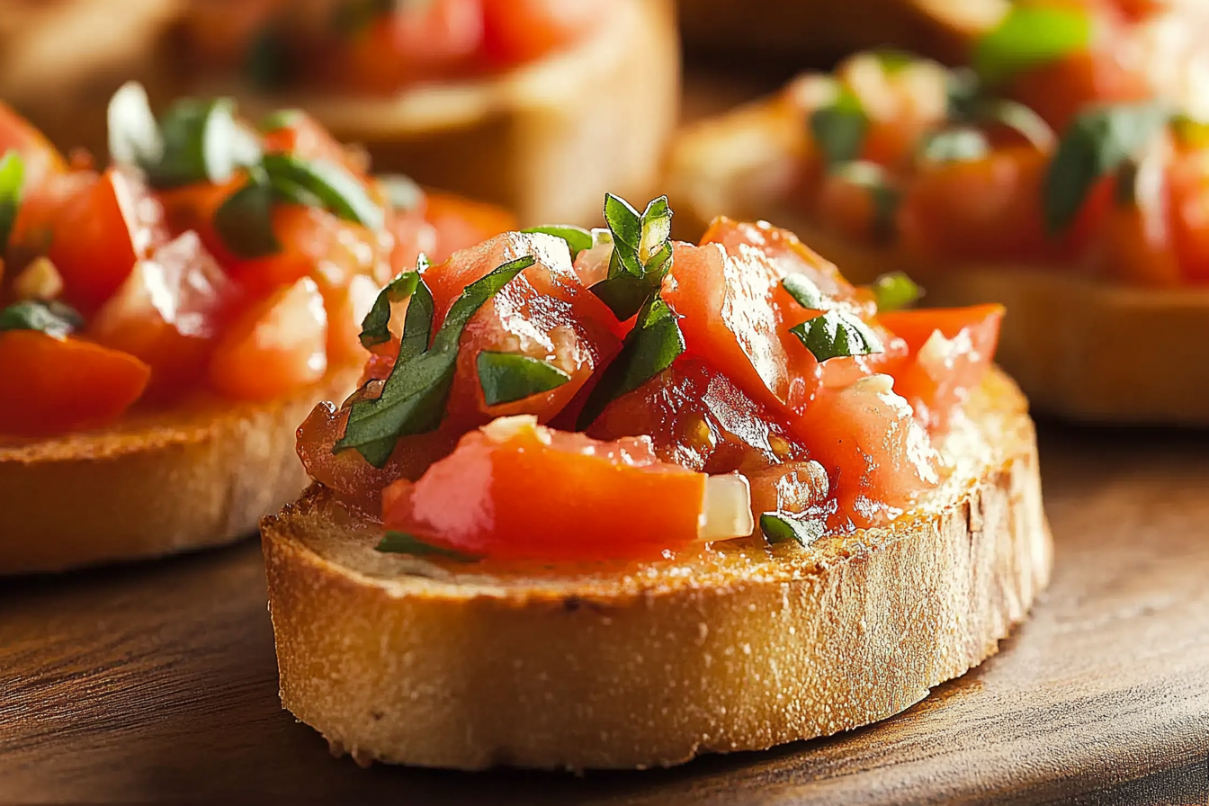 Bruschetta z pomidorami i bazylią
