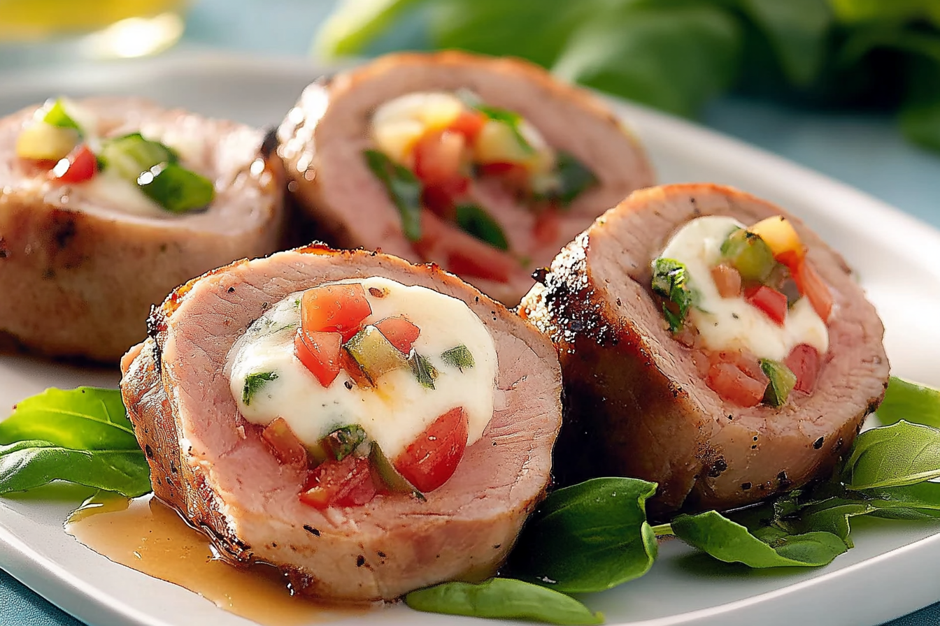 Faszerowany filet wieprzowy z mozzarellą