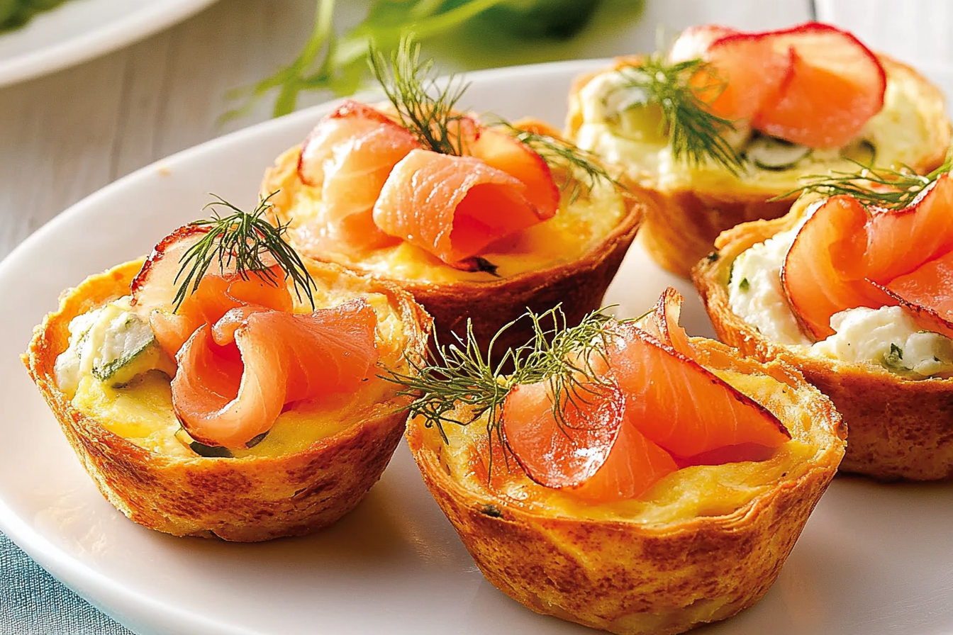 Mini quiches z wędzonym łososiem