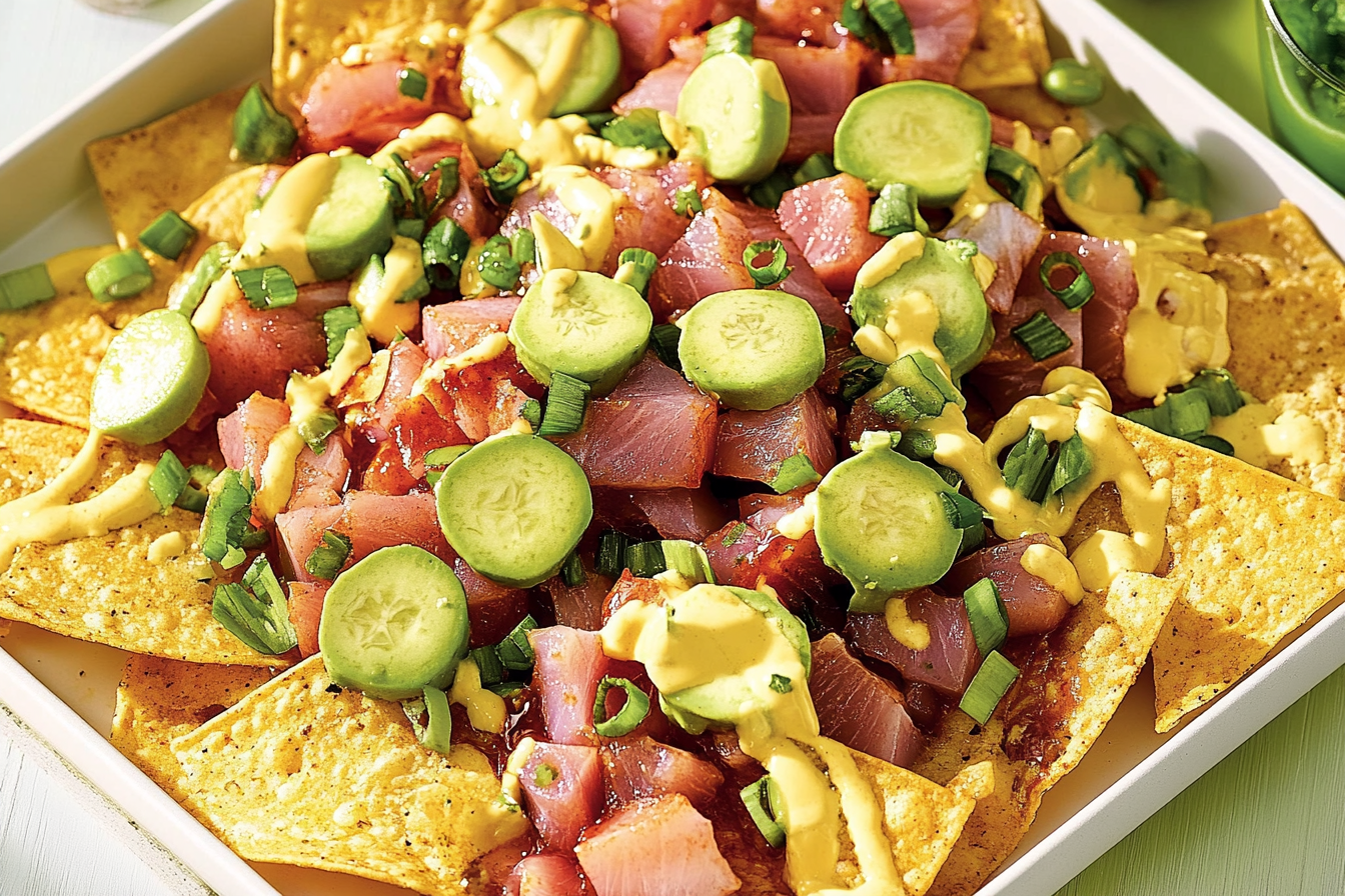 Nachos z tuńczyka marinowanego