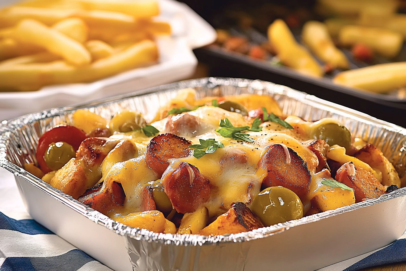 Poutine z raclette na grillu