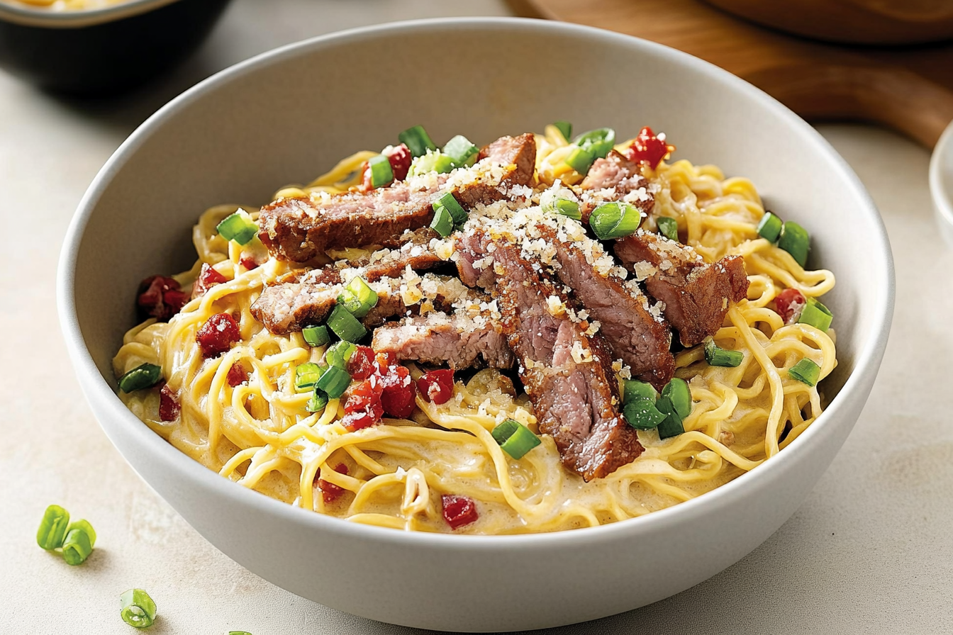 Ramen carbonara z kremem