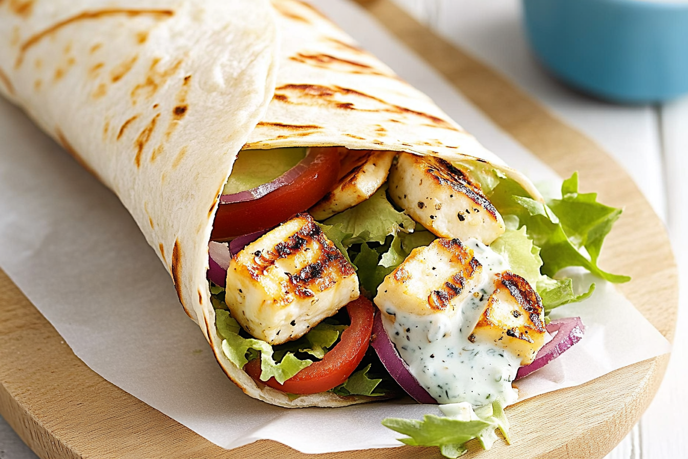 Wrapy wegetariańskie z halloumi