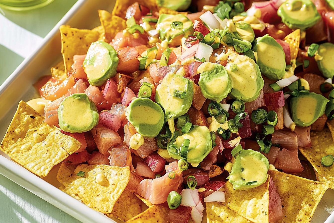 Nachos z tuńczyka marinowanego