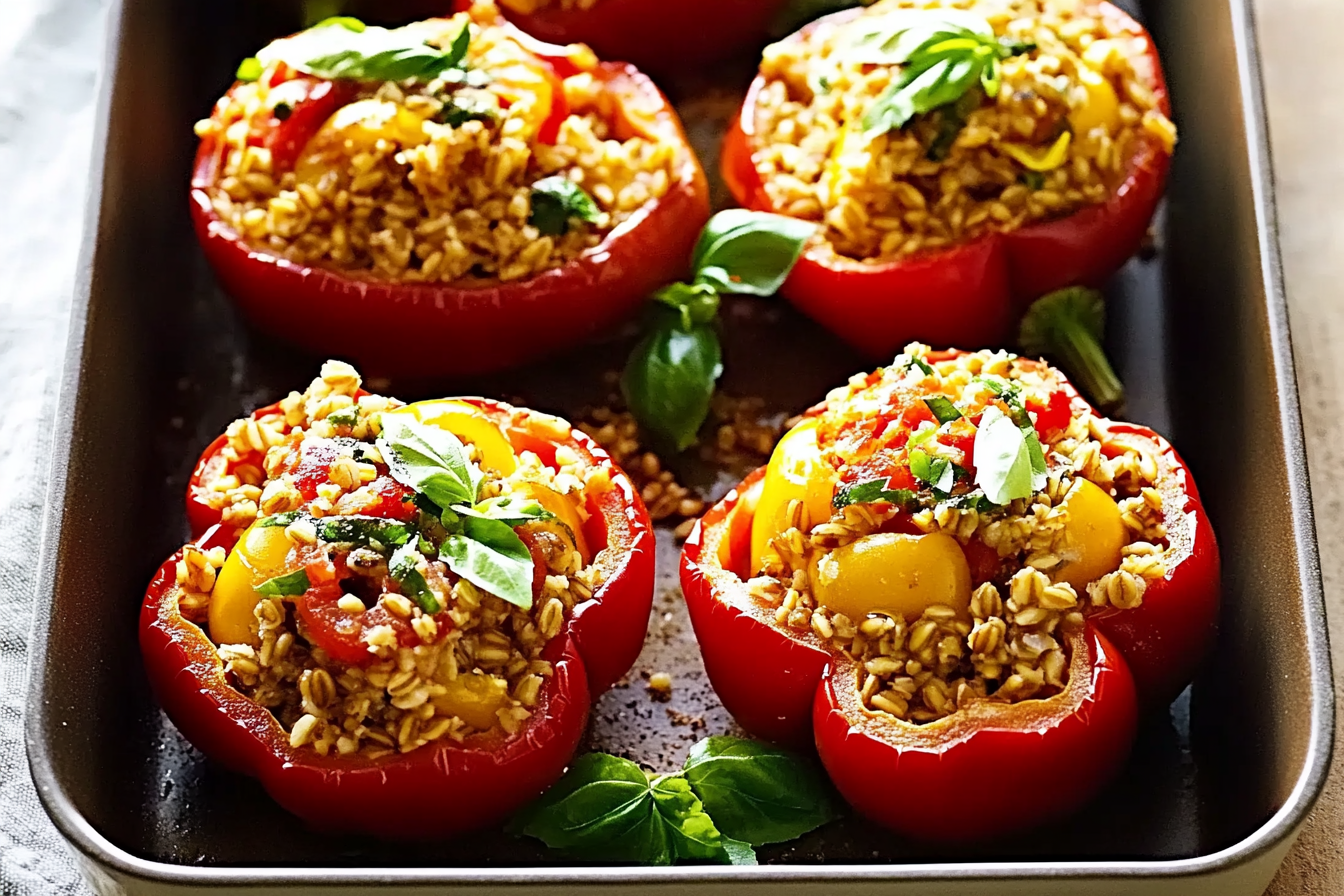 Papryki nadziewane farro