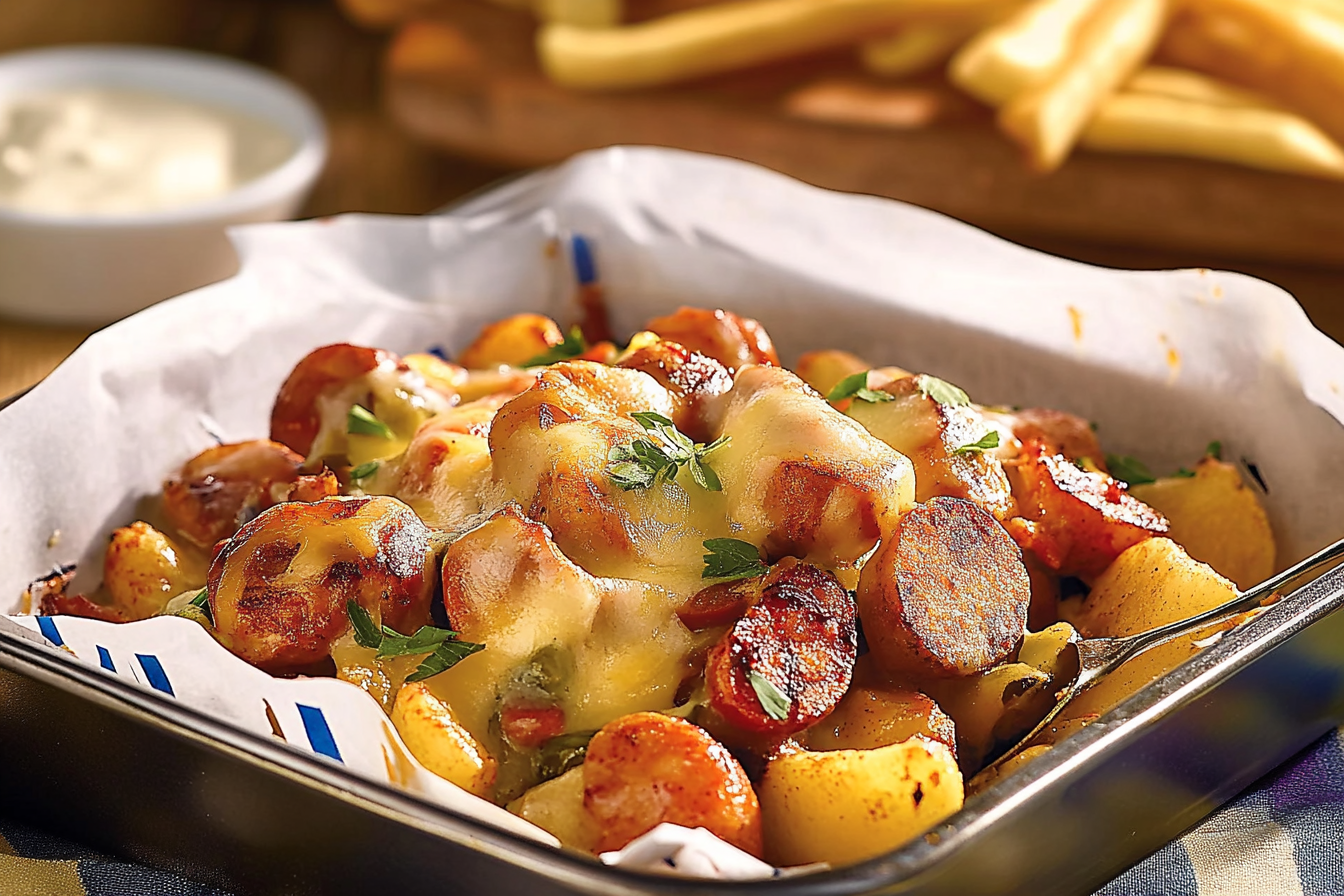 Poutine z raclette na grillu