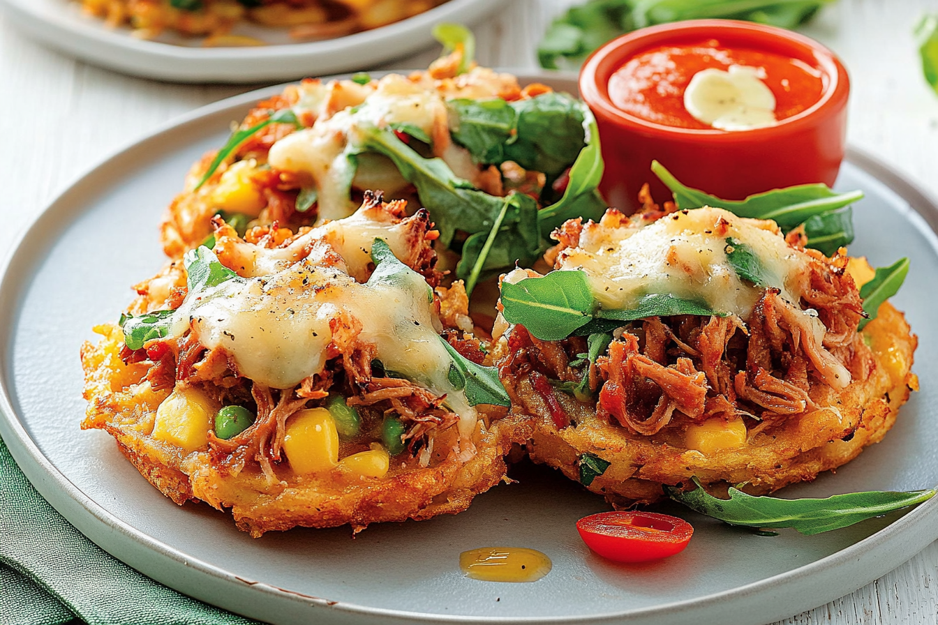 Rosti z wieprzowiny gratinowane