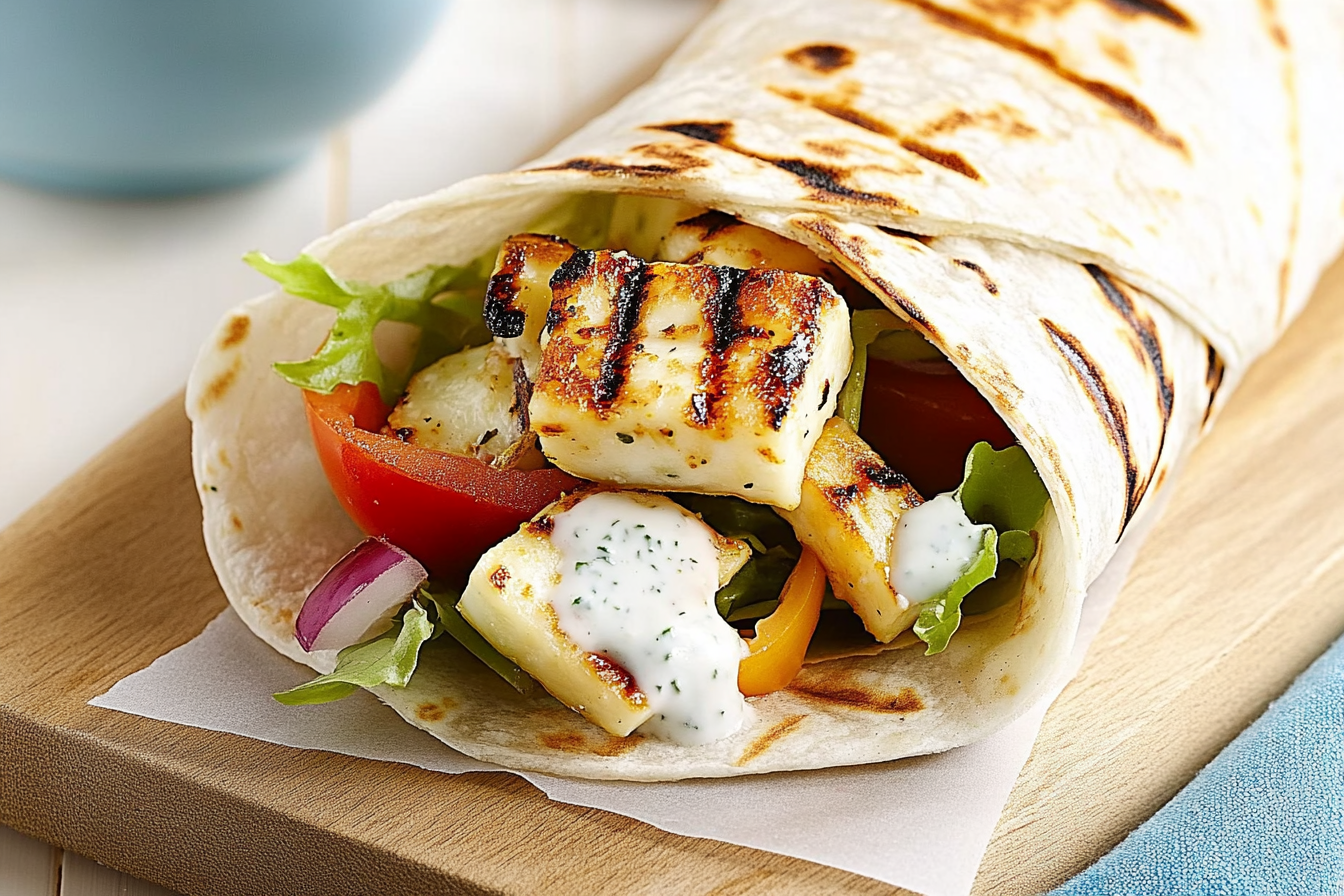 Wrapy wegetariańskie z halloumi